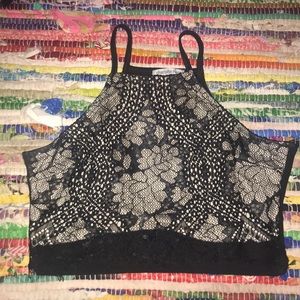 Lace Front Crop Top